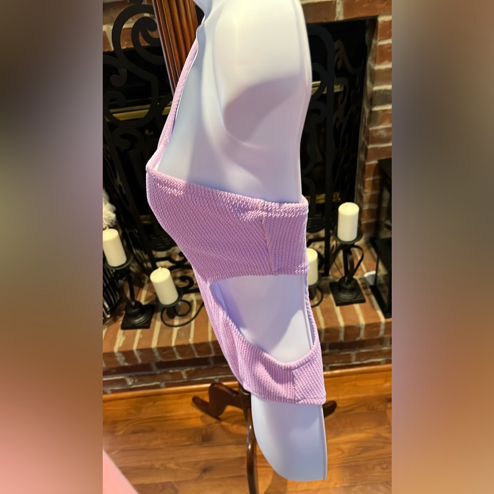NWOT!! Pink Victoria Secret One Piece Cutout Bathing Suit. Size:M Color:Lilac - Picture 3 of 10